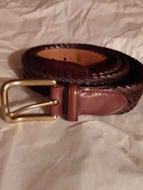 Brooks Brothers Braided Leather Belt - Brown SZ 40 USA